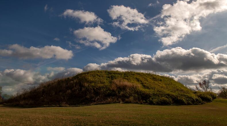 One of the thousand-year-old earthworks at Ocmulgee Mounds National Historical Park in Macon, Ga., Nov. 30, 2022. Macon is on The New York Times’ 52 Places to Go in 2023 list. (Robert Rausch/The New York Times)