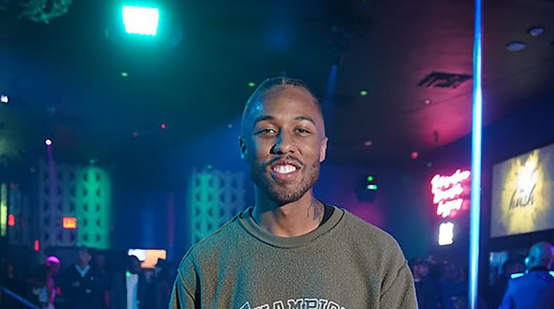 Jason Harvey at the opening party for his Worldly fashion line at Atlanta's Magic City on Feb. 23, 2022. CONTRIBUTED