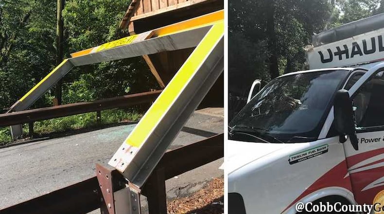 Yep. Again. Someone almost hit the covered bridge near Smyrna.