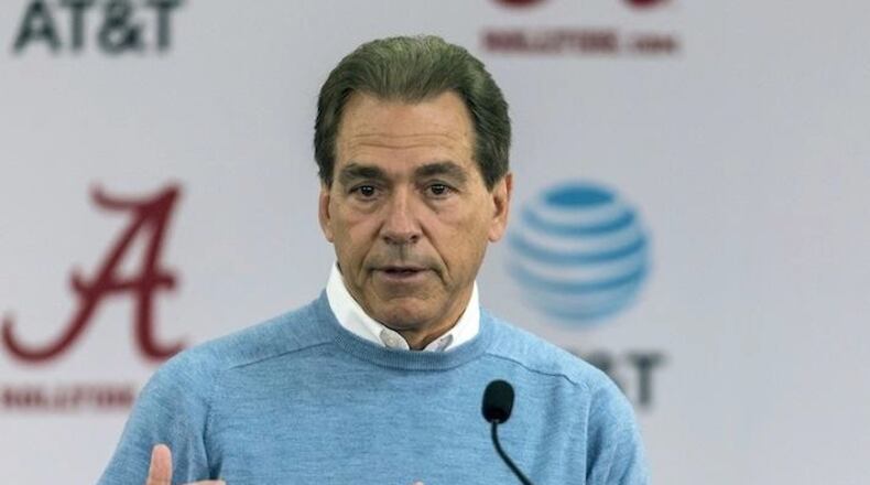 Alabama coach Nick Saban. (AP Photo/Alabama Media Group, Vasha Hunt)