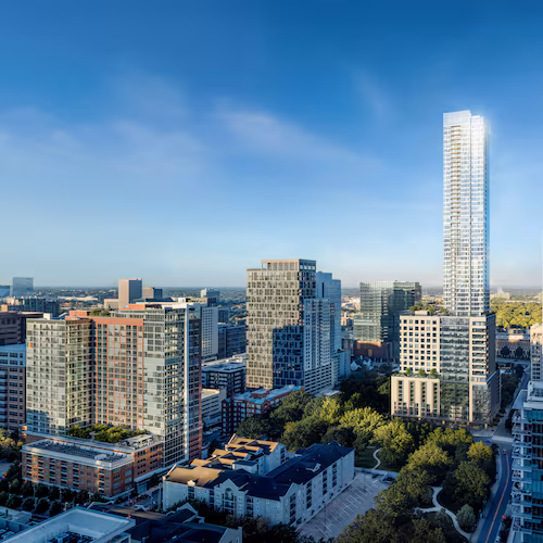This is a rendering of Rockefeller Group's new 60-story skyscraper at 1072 W Peachtree St. in Midtown, which includes eight floors of new office space. (Courtesy of Eleven Visualisation)