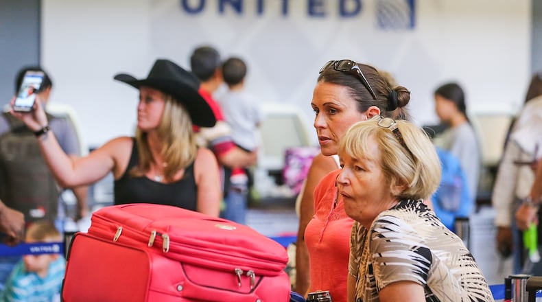The July 8, 2015, nationwide ground stop affected United Airlines passengers at Hartsfield-Jackson Atlanta International Airport. JOHN SPINK / JSPINK@AJC.COM