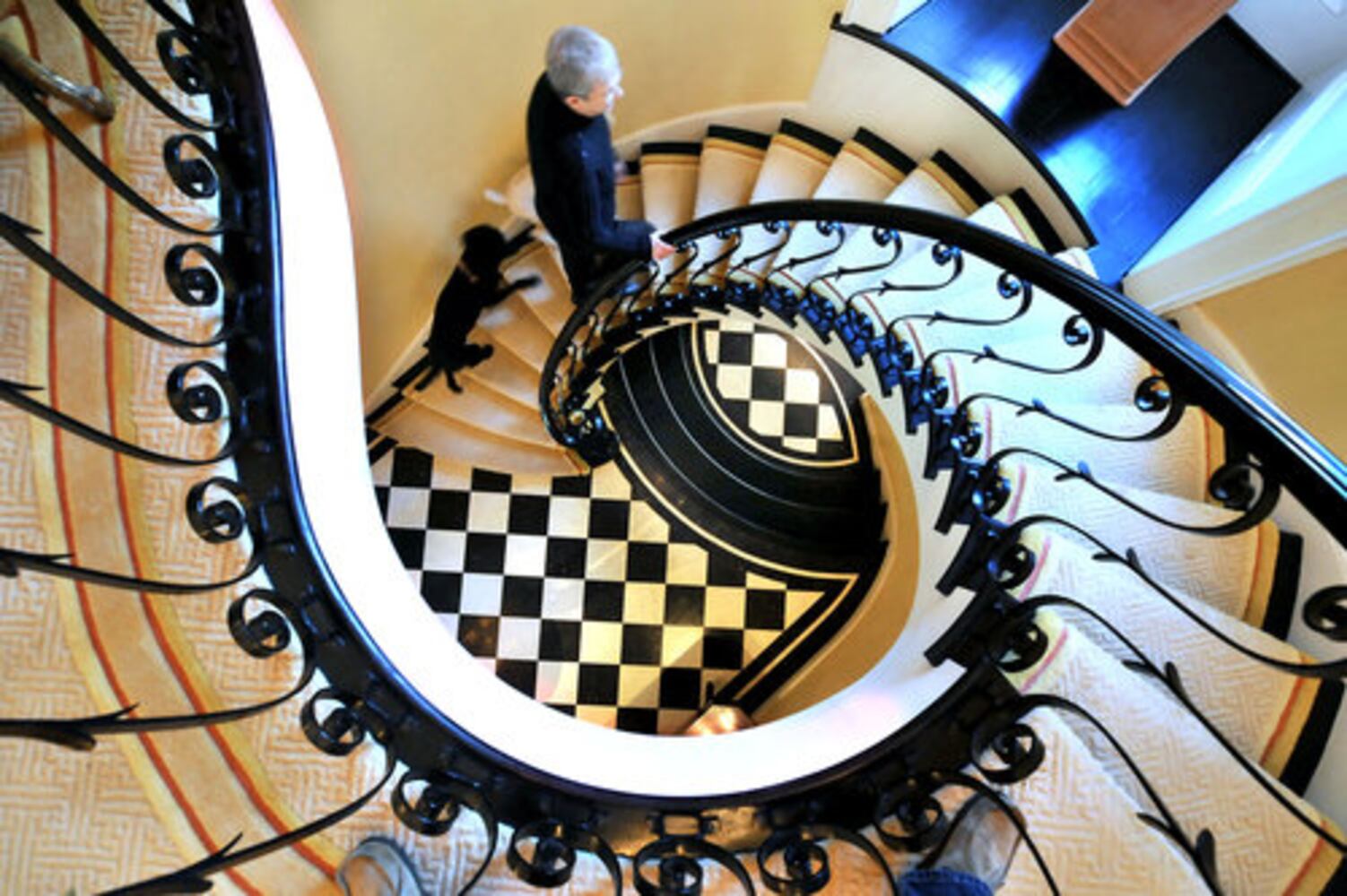 A stylish staircase adds flair to home