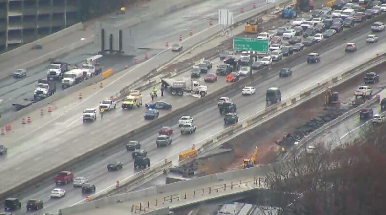 The crash blocked Ga. 400 near the Abernathy Road exit.