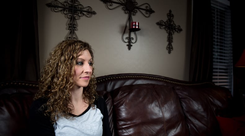 Ashley Smith Robinson poses for a portrait at her home in North Augusta, S.C., Monday, March 9, 2015.