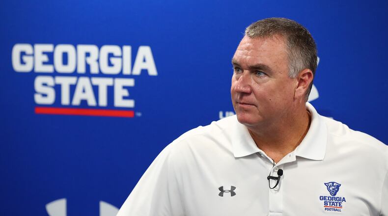 GSU head football coach Shawn Elliott. Curtis Compton/ccompton@ajc.com