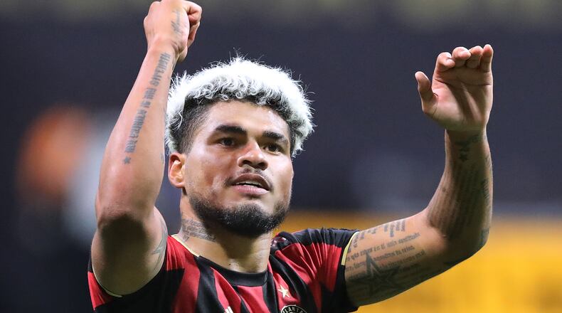 October 24, 2019 Atlanta: Atlanta United forward Josef Martinez celebrates a 2-0 victory over Philadelphia in the Eastern Conference semifinals of the MLS playoffs on Thursday, October 24, 2019, in Atlanta.   Curtis Compton/ccompton@ajc.com