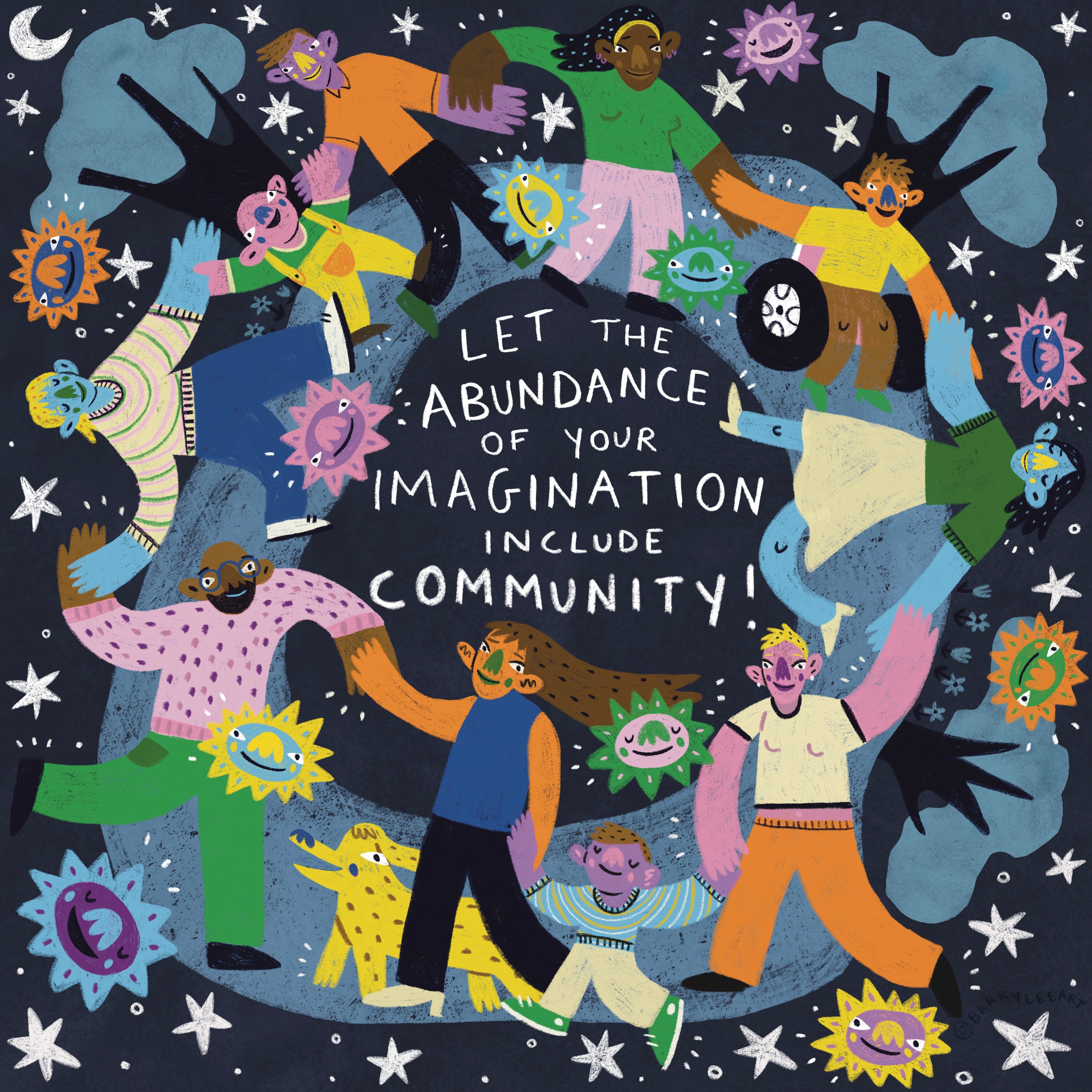 Lee balances tender encouragement alongside clear-eyed honesty throughout their work. Lee's Atlanta clients have included Mailchimp, TED and Living Walls Atlanta. (Illustration courtesy of Barry Lee)