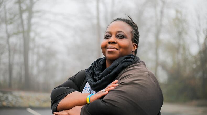 Monica DeLancy, founder of the We Thrive in Riverside Renters Association, is fighting her own eviction in Cobb Suerior Court. (ALYSSA POINTER/ALYSSA.POINTER@AJC.COM)