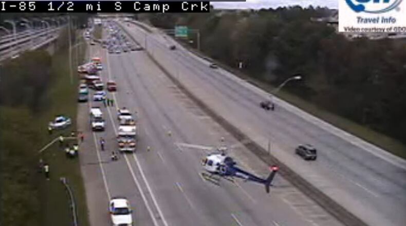 I-85 southbound reopens near Camp Creek Parkway. (Credit: Georgia Department of Transportation)