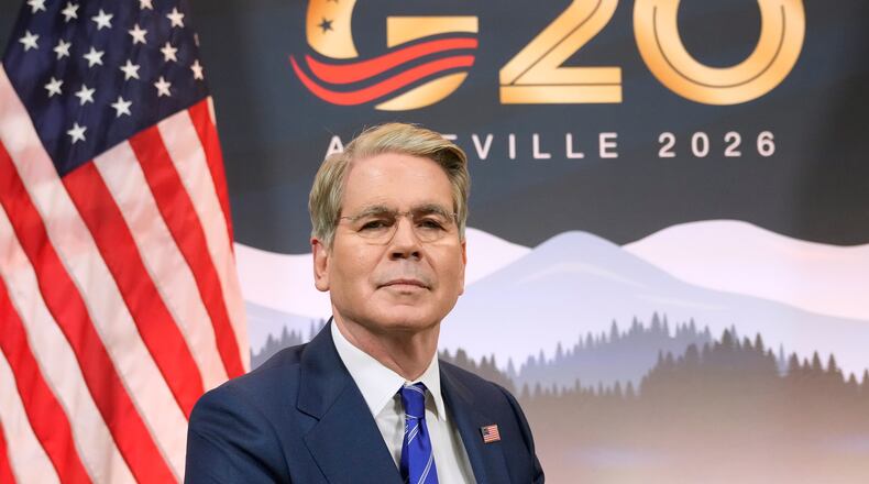 Treasury Secretary Scott Bessent speaks during an interview with The Associated Press in Asheville, N.C., Sunday, Aug. 30, 2026. (AP Photo/Gerald Herbert)