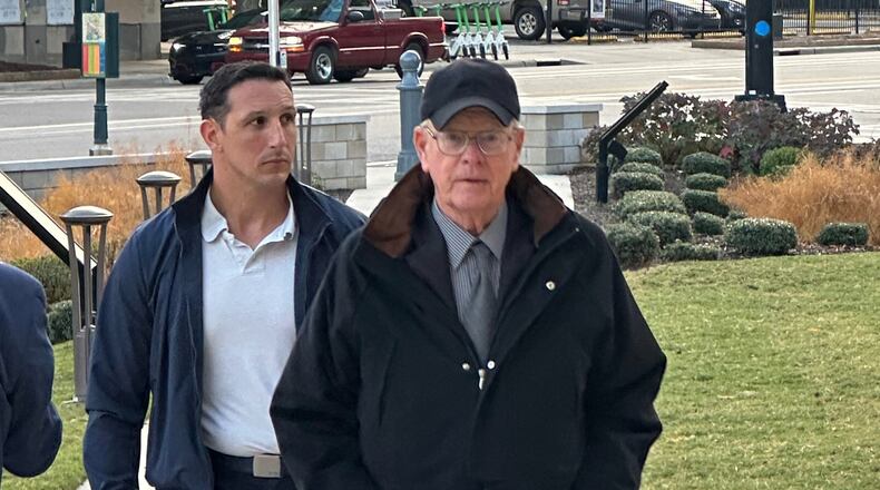 NASCAR chairman Jim France enters federal court in Charlotte, N.C., on Wednesday Dec 3, 2025. (AP Photo/Jenna Fryer)