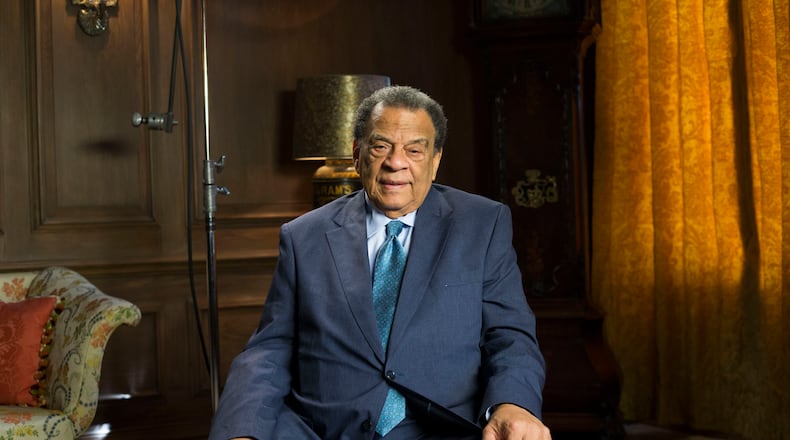 Andrew Young, the former mayor of Atlanta and former U.S. ambassador to the United Nations, poses for a March portrait inside the Swan House at the Atlanta History Center. ALYSSA POINTER/ALYSSA.POINTER@AJC.COM
