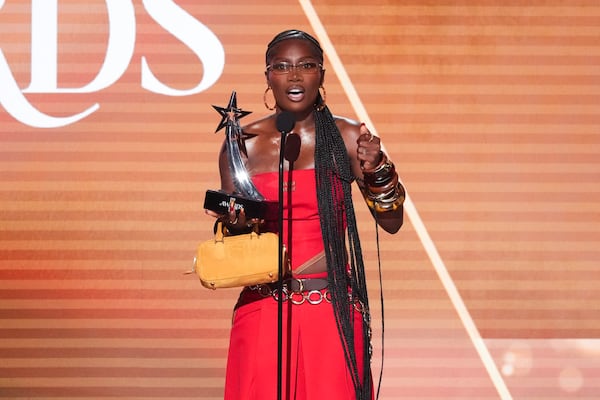 Doechii accepts the award for best female hip hop artist during the BET Awards on Monday, June 9, 2025, at the Peacock Theater in Los Angeles. (AP Photo/Chris Pizzello)