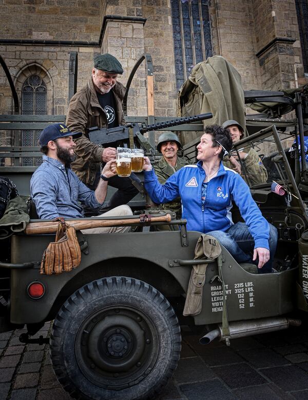 Brian Purcell, Neal Engleman and Lenká Straková at the Pilsen Liberation Festival.
Courtesy of Pilsner Urquell Brewery