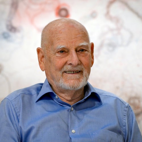 FILE - Theodor Pistek, Czech costume and stage designer and painter in Prague, Oct. 18, 2022. Pistek, who won an Academy Award for his work on “Amadeus” has died. He was 93. (Katerina Sulova/CTK via AP, File)