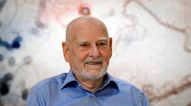 FILE - Theodor Pistek, Czech costume and stage designer and painter in Prague, Oct. 18, 2022. Pistek, who won an Academy Award for his work on “Amadeus” has died. He was 93. (Katerina Sulova/CTK via AP, File)