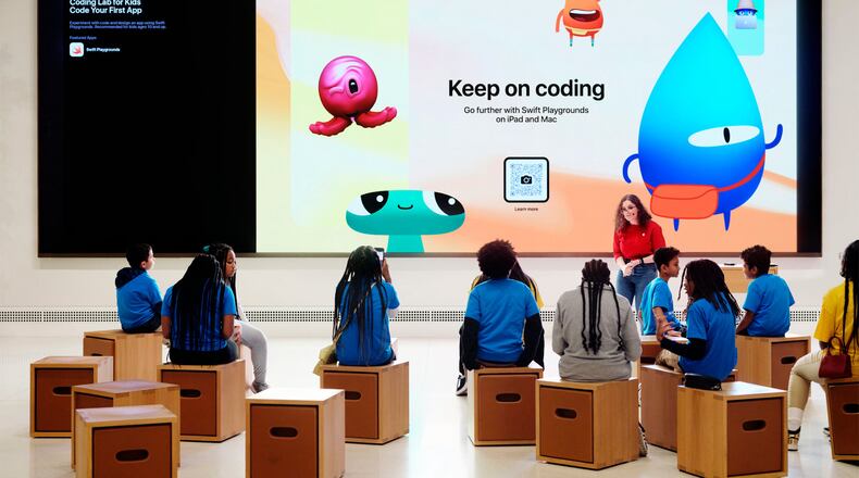 Swift Playgrounds, an app created by Apple, helps kids to learn to code.
(Courtesy of Apple Inc.)