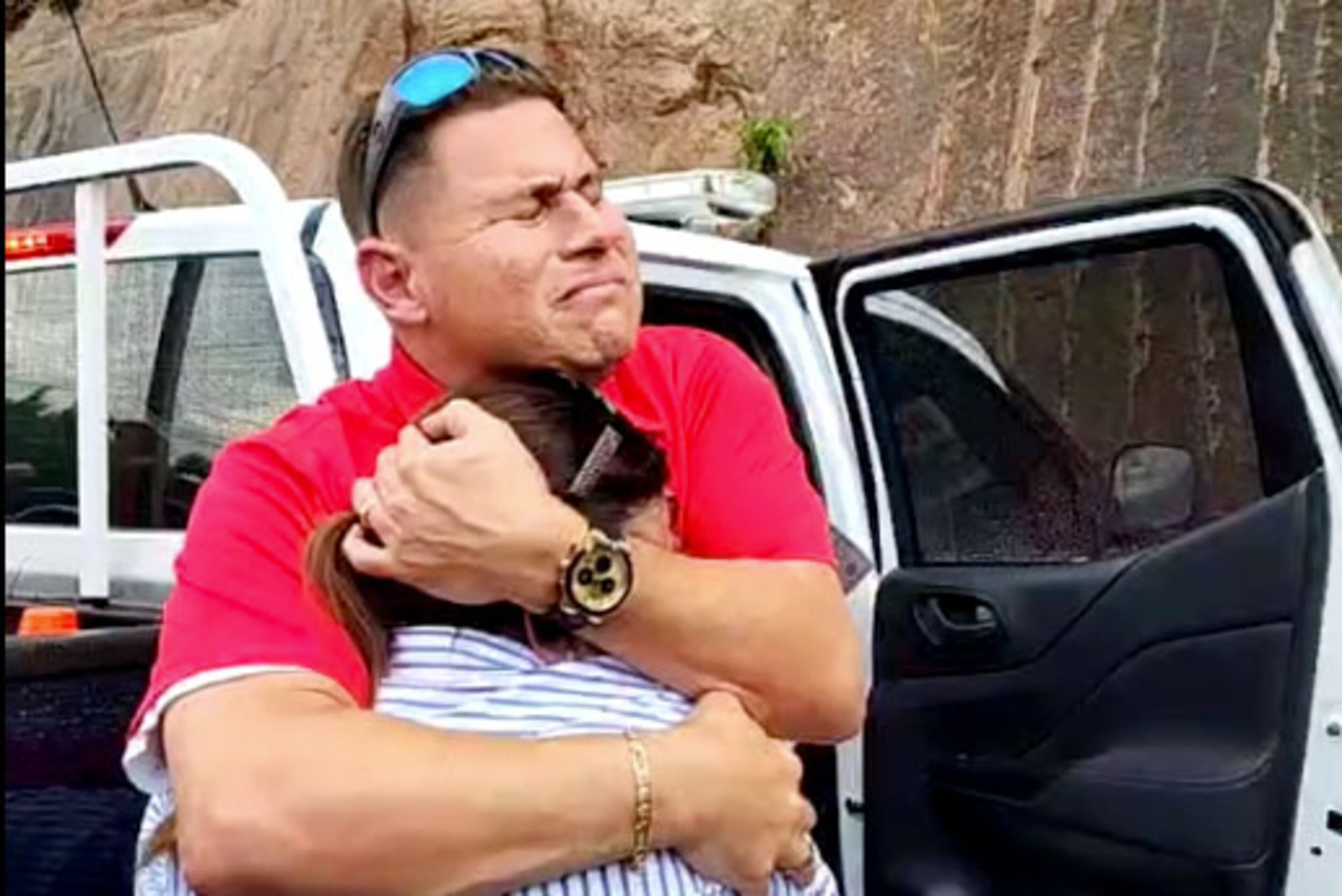 Journalist Mario Guevara hugged friends and relatives after arriving in El Salvador after being deported from the United States.