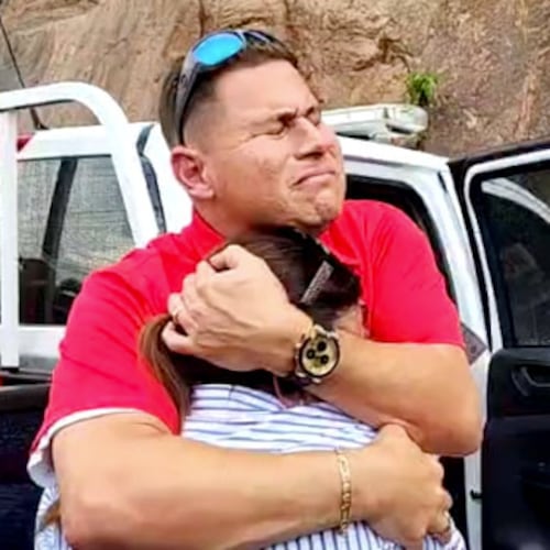 Spanish-language journalist Mario Guevara gets emotional as he arrives in Olocuilta, El Salvador, after US immigration deported in October after being in immigration jail for over 100 days. (Courtesy)