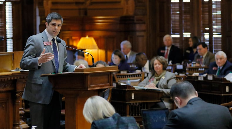 State Rep. Shaw Blackmon, R-Bonaire, sponsored legislation mandating commission payments to health insurance agents, a top priority of House Rules Chairman John Meadows, R-Calhoun, a longtime agent. BOB ANDRES /BANDRES@AJC.COM