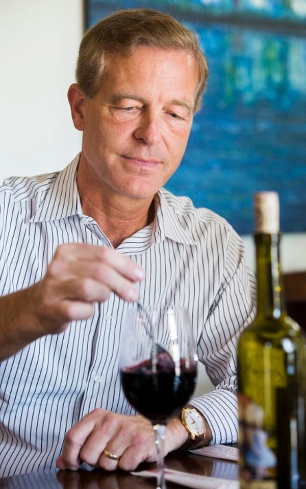 CEO David Meadows of PureWine, Inc. demonstrates The Wand, a product he and his team developed that filters out sulfite preservatives and histamines that cause headaches for wine drinkers, on Thursday, July 27, 2017 at Messina Hof Grapevine Winery in downtown Grapevine, Texas.  (Ashley Landis/The Dallas Morning News/TNS)

NO MAGAZINE SALES MANDATORY CREDIT; NO SALES; INTERNET USE BY TNS CONTRIBUTORS ONLY
