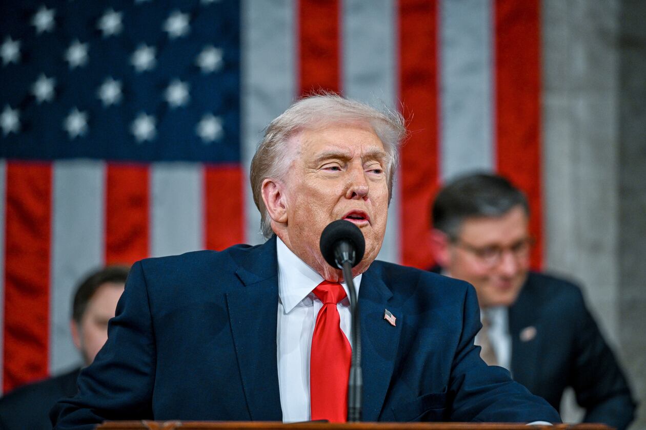 President Donald Trump delivered his State of the Union address to a joint session of Congress at the U.S. Capitol in Washington on Tuesday. (Kenny Holston/The New York Times via AP, Pool)