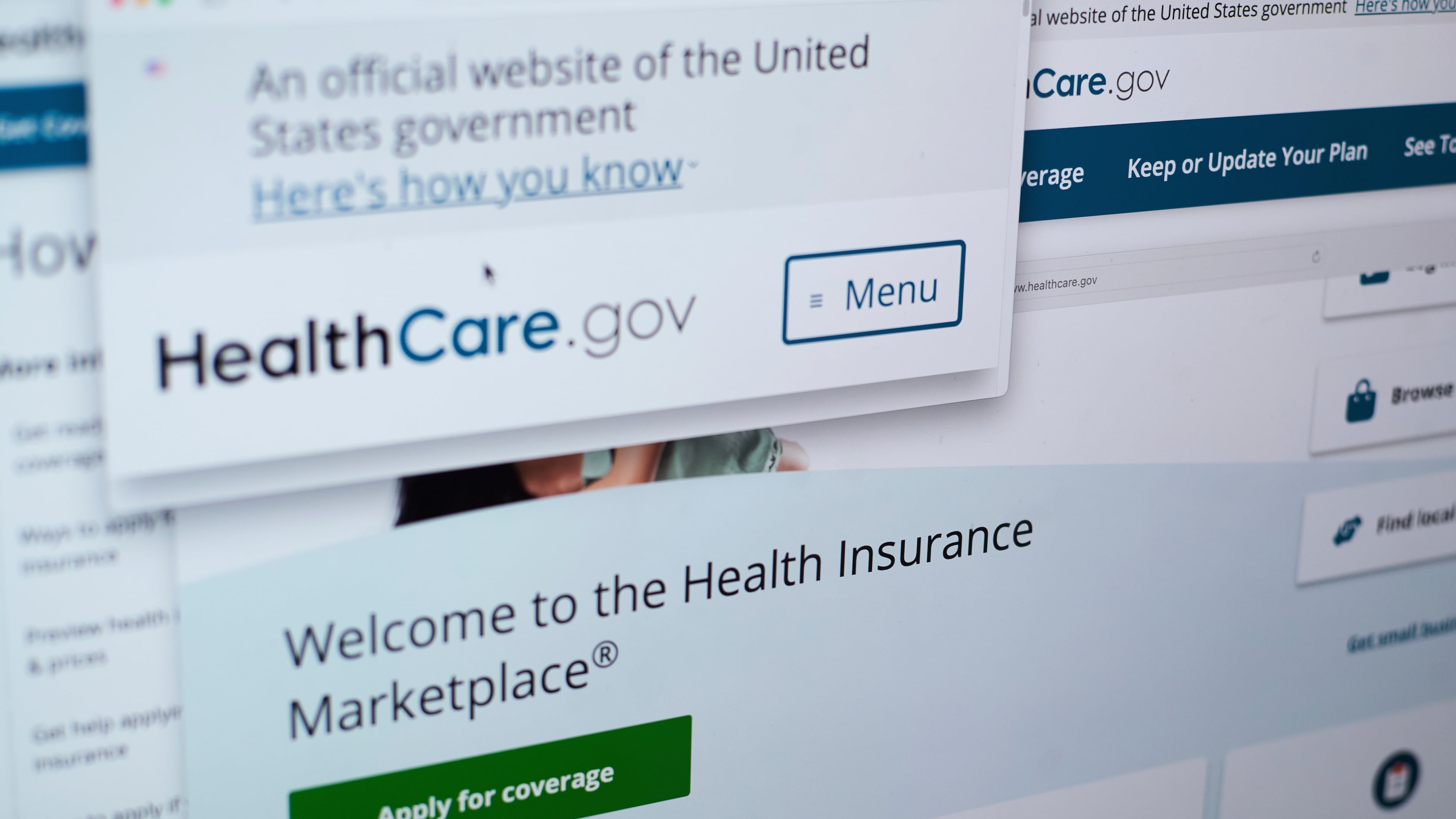 FILE - Pages from the U.S. Affordable Care Act health insurance website healthcare.gov are seen on a computer screen in New York, Aug. 19, 2025. (AP Photo/Patrick Sison, File)