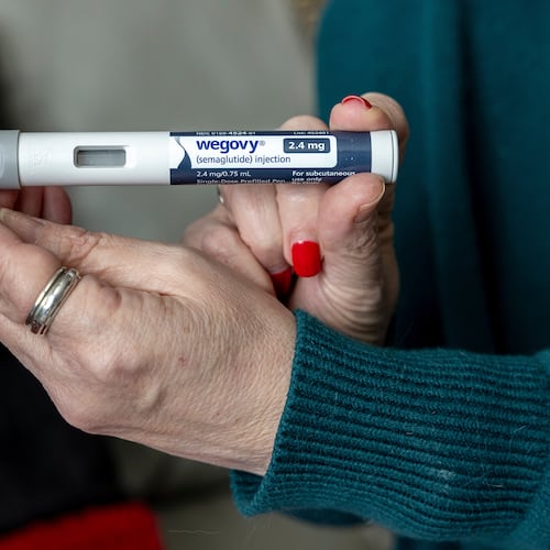 FILE - A dose of Wegovy, a drug used for weight loss, is displayed on March 1, 2024, in Front Royal, Va. (AP Photo/Amanda Andrade-Rhoades, File)