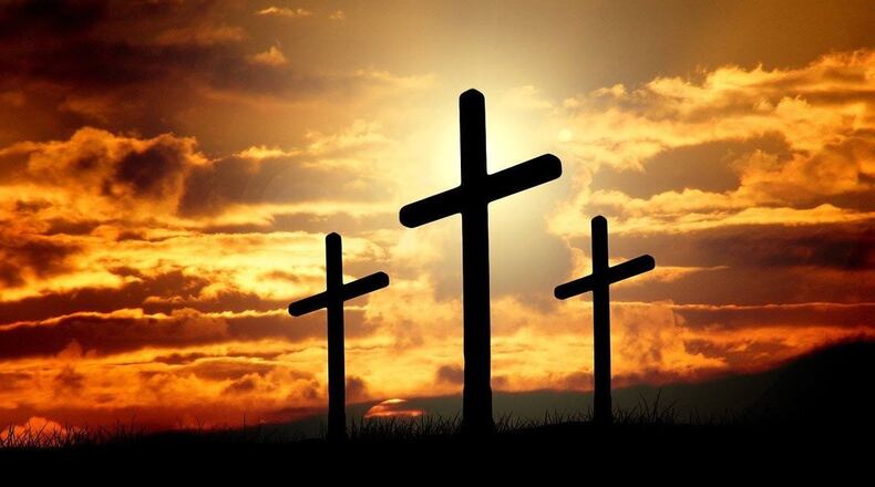 The middle cross at an Alabama church remained standing Easter Sunday, while the other two crosses were knocked down.