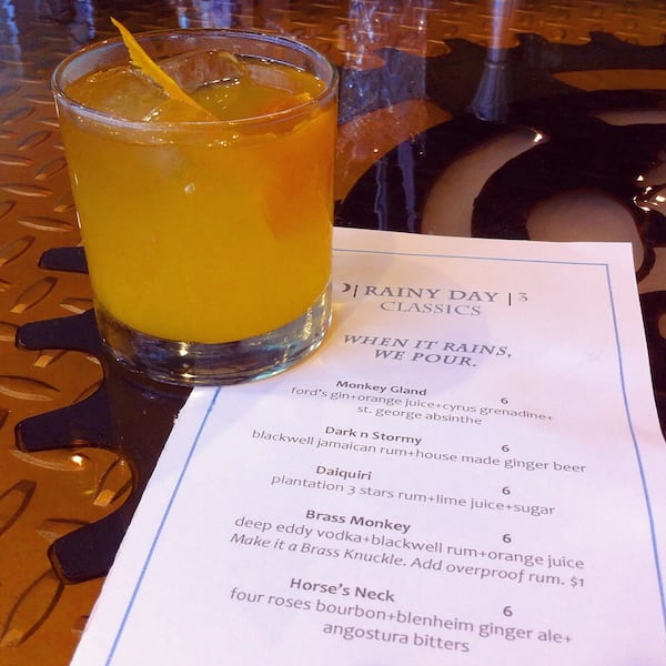 Ration & Dram's rainy day classics menu.