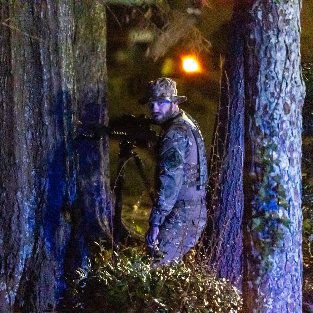 A man surrendered to Cobb County police after an hours-long SWAT operation Tuesday morning, Sept. 17, 2024 at the at the Belmont Crossing apartments located on Atlanta Road. Cobb County police told Channel 2 Action News they received a 911 call around 3:48 a.m. about shots fired at a person. Arriving SWAT teams gave multiple commands over a loud speaker for the man, who has not been identified, to come out of the apartment. The man exited the apartment around 9:50 a.m. (John Spink/AJC)