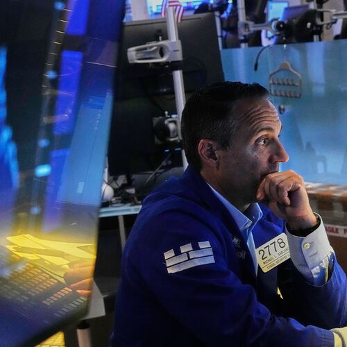 Specialist Michael Gagliano works at his post on the floor of the New York Stock Exchange, Thursday, June 25, 2026. (AP Photo/Richard Drew)