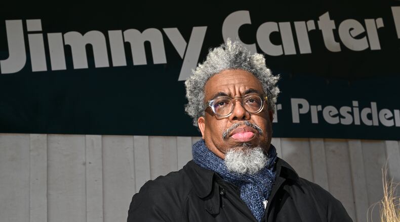 Portrait of AJC enterprise reporter Ernie Suggs in downtown Plains, Wednesday, January 8, 2025. (Hyosub Shin / AJC)