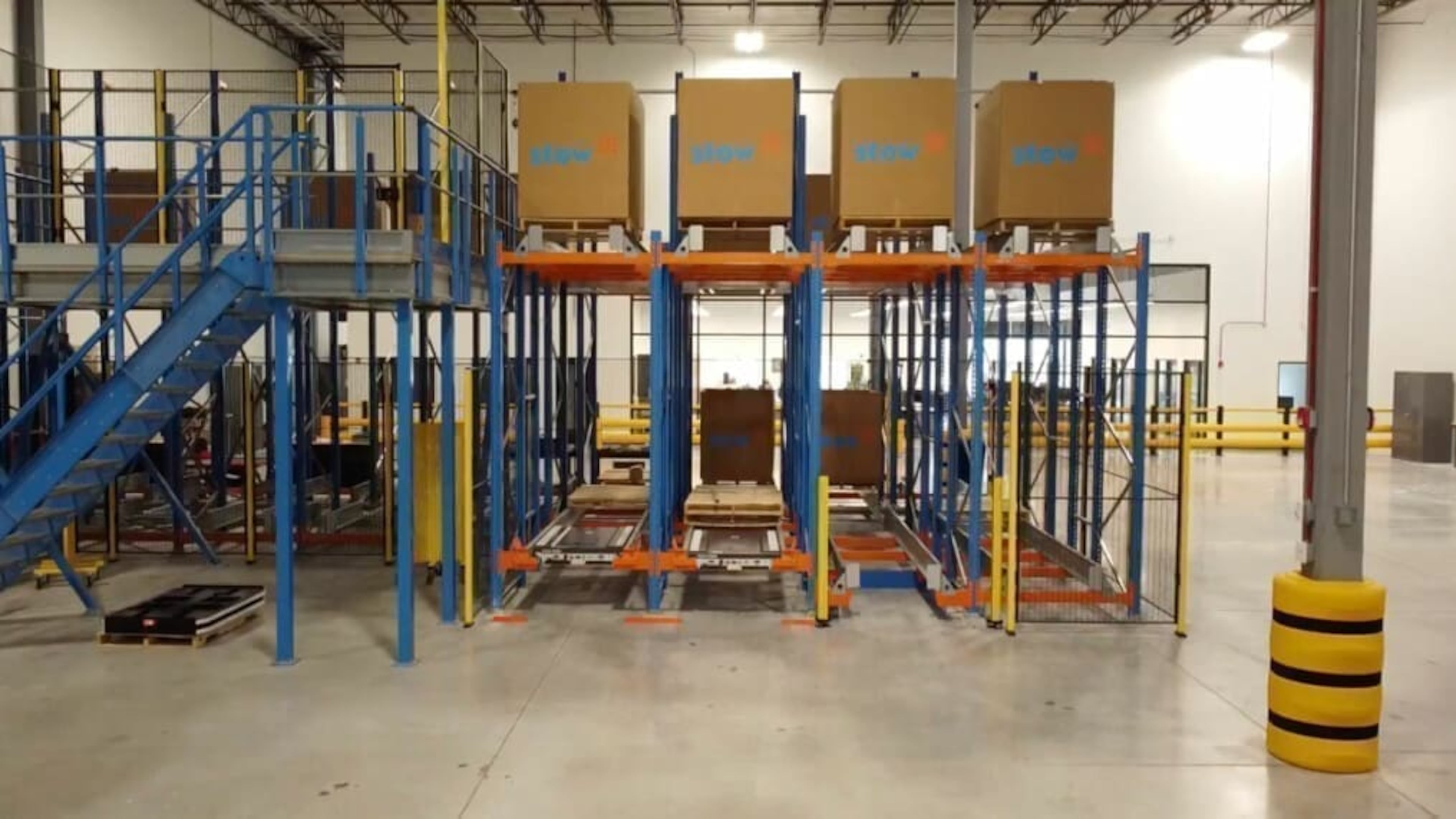 Warehousing equipment and storage systems are shown in Belgium-based Stow Group's North American Technology Campus in Illinois. The company plans a new factory near Adairsville. (Courtesy of Stow Group)