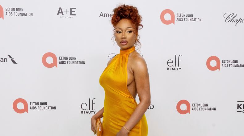 FILE - Megan Thee Stallion appears at the 33rd Annual Elton John AIDS Foundation Academy Awards Viewing Party in West Hollywood, Calif., on March 2, 2025. (Photo by Willy Sanjuan/Invision/AP, File)