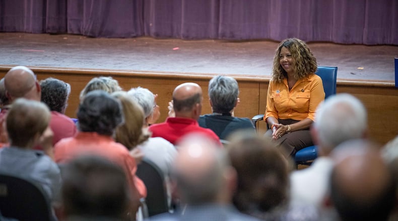 U.S. Rep. Lucy McBath, D-Marietta, conducted a town hall at Dunwoody High School on Saturday, June 8, 2019. (Photo: Branden Camp/Special to the AJC)