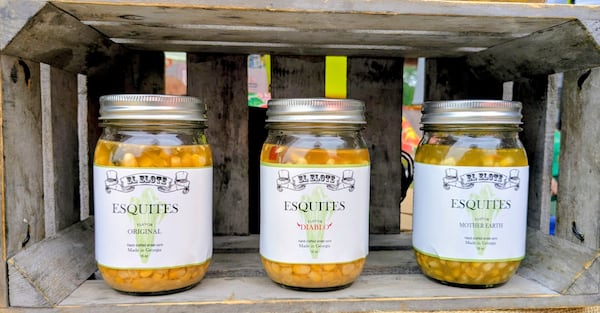 Esquites in a jar from El Elote. (Courtesy of Alexandra Hernandez)