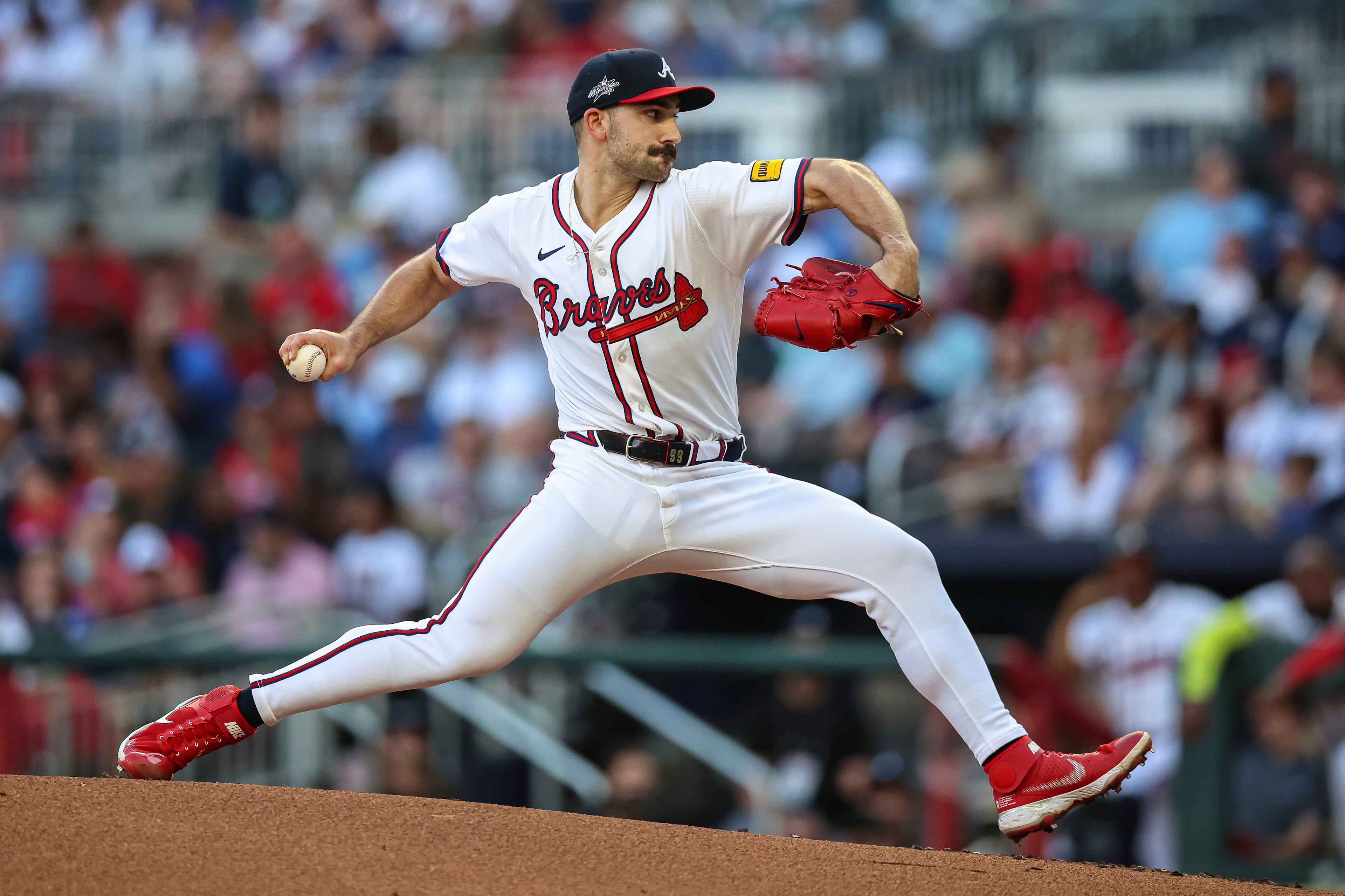 Braves pitcher Spencer Strider shut down the New York Mets with six innings of one-run baseball on Thursday, June 19, 2025, at Truist Park in Atlanta. (Colin Hubbard/AP)