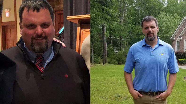 In the photo on the left, taken in February 2018, Zachary Blanchard weighed 380 pounds. In the photo on the right, taken this month, he weighed 206 pounds. (All photos contributed by Zachary Blanchard)