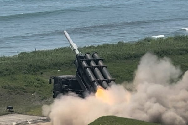 Japan's army test-fires a Type 88 surface-to-ship short-range missile at the Shizunai Anti-Air Firing Range on Japan's northern main island of Hokkaido in its first missile test on Japanese territory on June 24, 2025. (Japan Ground Self-Defense Force via AP)