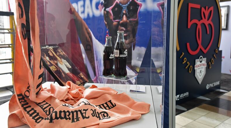 February 15, 2019 Atlanta - Atlanta Track Club unveiled a traveling display detailing the history, legends and legacy of the world's largest 10K just feet from the Peachtree start line inside Lenox Square on Friday, February 15, 2019 HYOSUB SHIN / HSHIN@AJC.COM