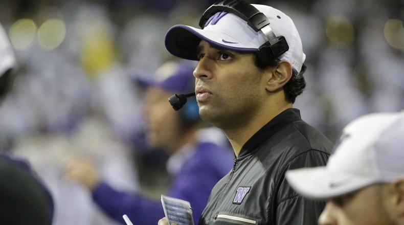 Bush Hamdan was the University of Washington’s wide receivers coach last season. (Ted S. Warren/AP)