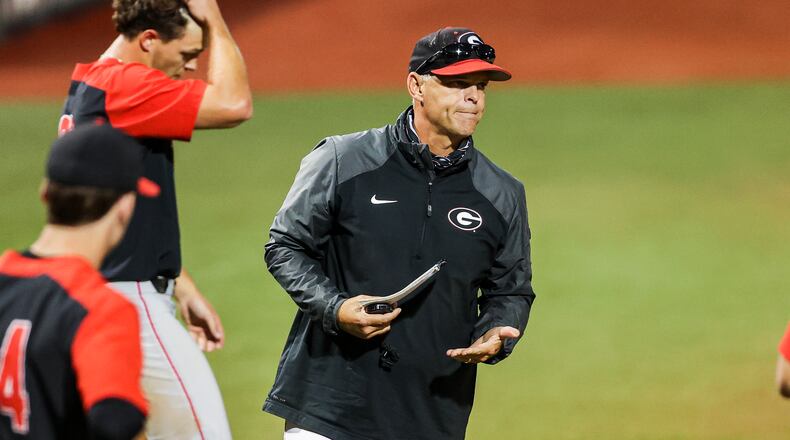 Georgia baseball coach Scott Stricklin will rejoin the Bulldogs this Saturday after missing the last four games over the previous week due to an infection of the COVID-19 virus. (Photo by Tony Walsh/UGA Athletics)
