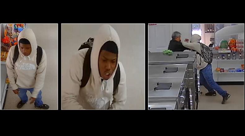 Gwinnett County police are searching for a man who assaulted employees at a Norcross laundromat.