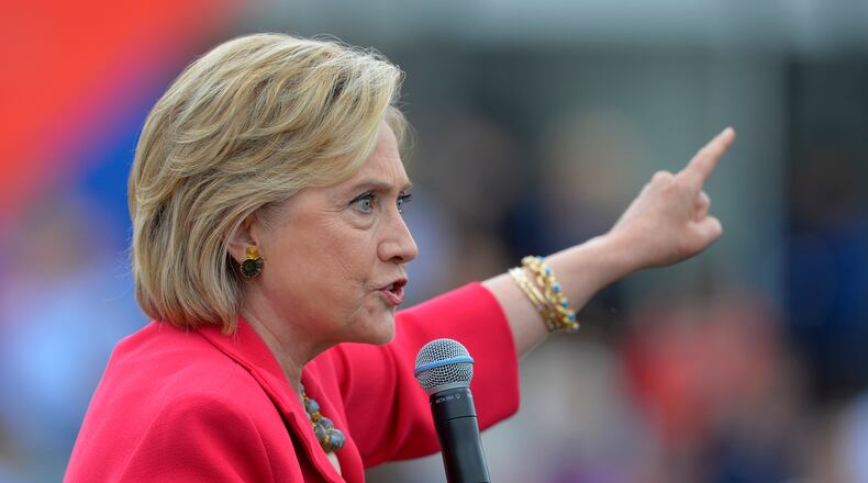 In this photo taken Aug. 27, 2015, Democratic presidential candidate Hillary Rodham Clinton speaks in Cleveland (AP/David Richard)