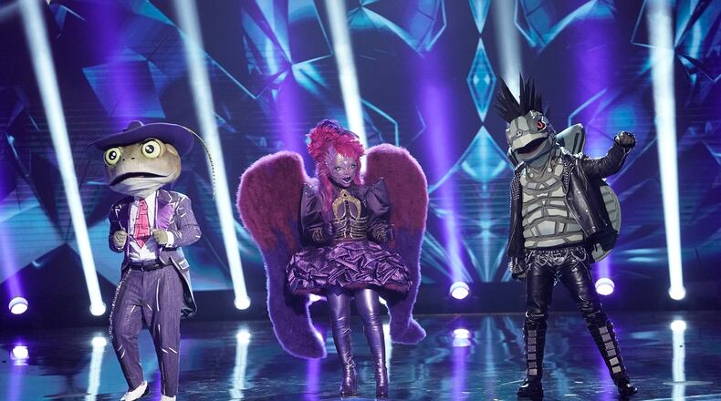 The Masked Singer: L-R: The Frog, Night Angel and Turtle in the âCouldnât Mask For Anything More: The Grand Finale!â season finale episode of THE MASKED SINGER airing Wednesday, May 20 (8:00-9:01 PM ET/PT) on FOX. CR: Michael Becker / FOX. © 2020 FOX Media LLC.