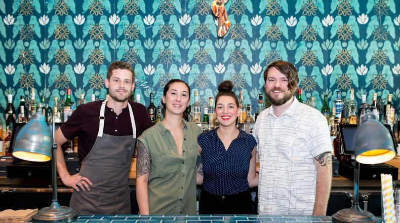 The Banshee team (from left) is Executive Chef Nolan Wynn, Bar Manager Katie McDonald, Bar Manager Faielle Stocco and General Manager Peter Chvala. CONTRIBUTED