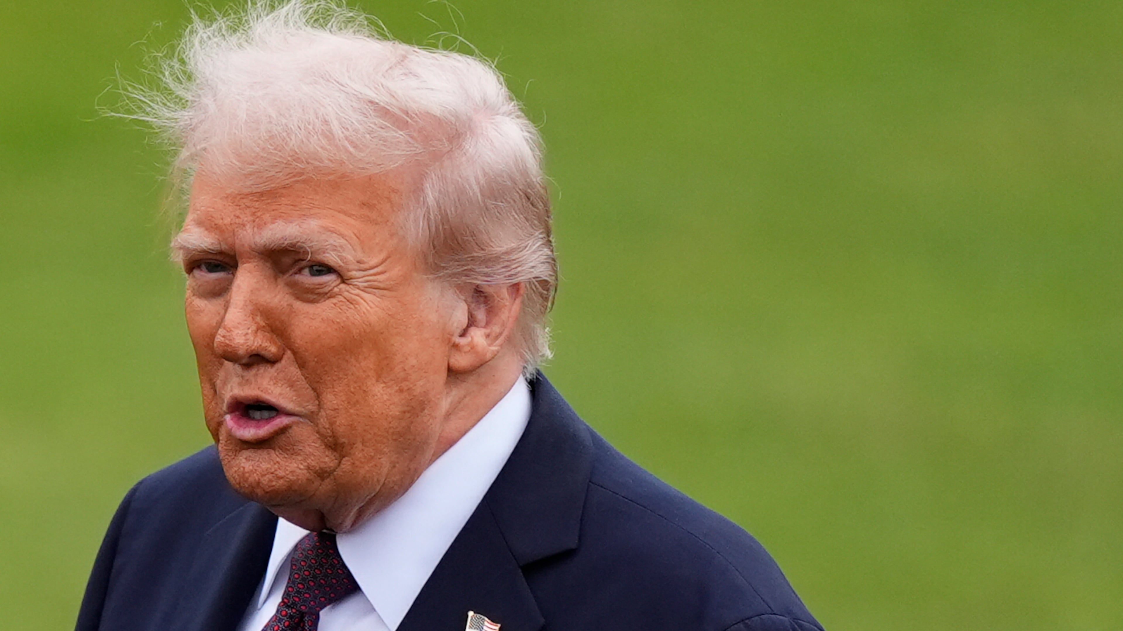 President Donald Trump after a Beating Retreat ceremony at Windsor Castle, England, Wednesday, Sept. 17, 2025. (Jordan Pettitt/Pool Photo via AP)