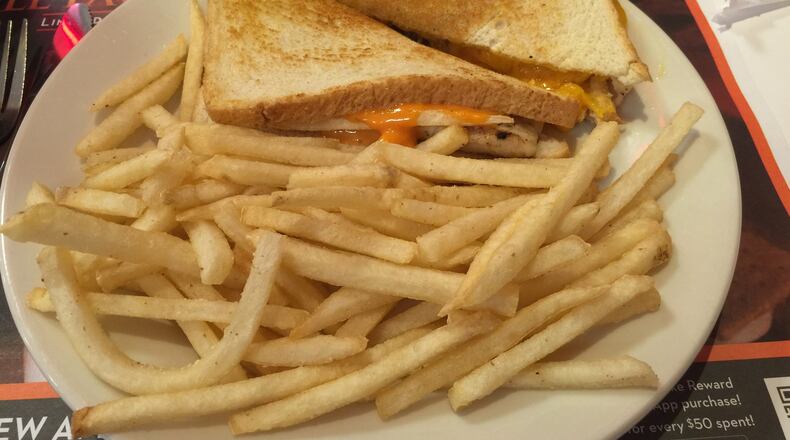 Chicken melt and fries